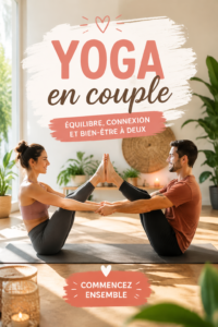 Deux personnes pratiquant le yoga en couple dans un cadre paisible