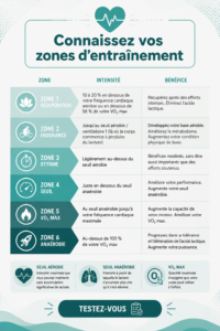 Femme courant sur un sentier, illustrant les différentes zones d'entraînement en fitness.