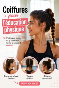 Femme avec une coiffure pratique lors d'une séance de sport.