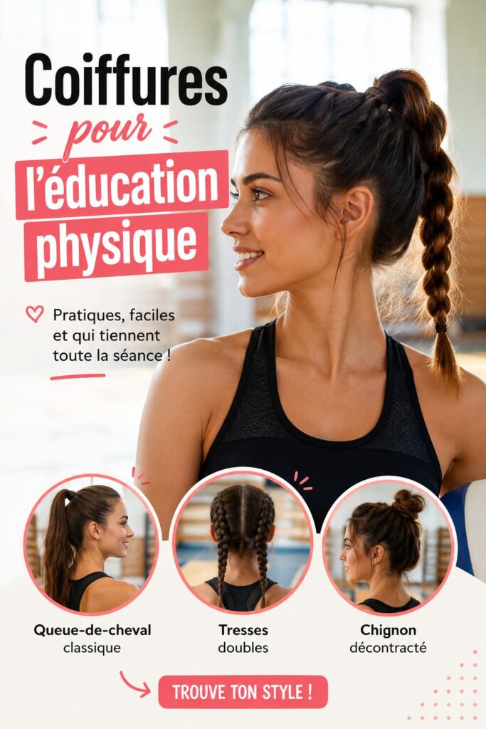 Femme avec une coiffure pratique lors d'une séance de sport.