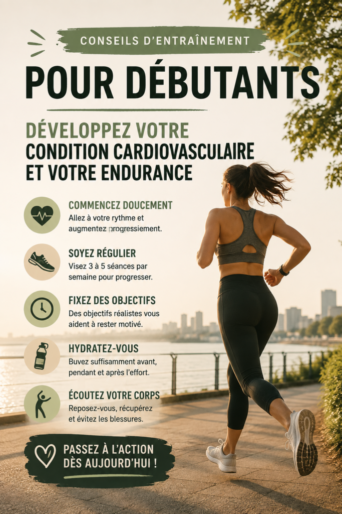 Femme de 40 ans s'entraînant en extérieur pour améliorer son endurance cardiovasculaire.