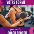 Photo d'une femme en train de s'entraîner avec des conseils de fitness visibles autour d'elle