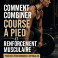 Femme courant tout en faisant des exercices de musculation, illustrant l'alliance entre course et renforcement.