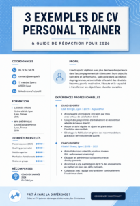 Exemple de CV de coach sportif attrayant avec mise en valeur des compétences.