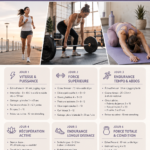 Femme en plein exercice de musculation et de cardio, représentant un entraînement hybride.