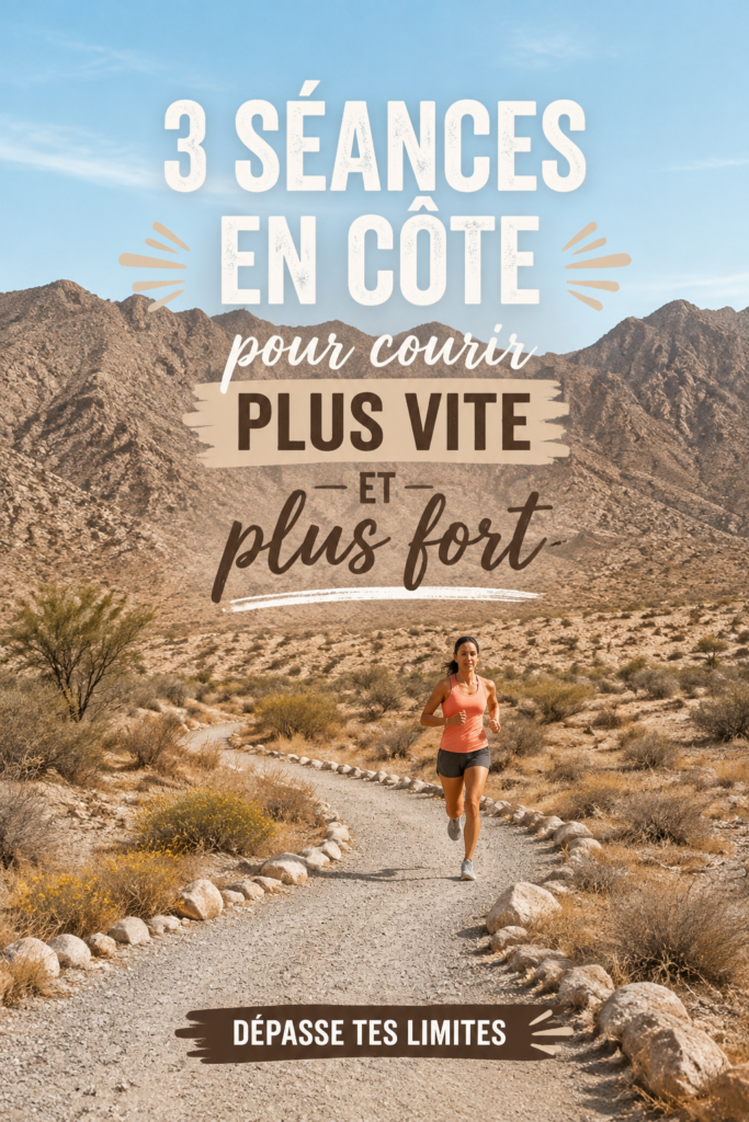 Femme s'entraînant sur une pente lors d'une course en plein air.