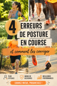 Femme courant dans un parc, montrant une posture correcte de foulée en running.