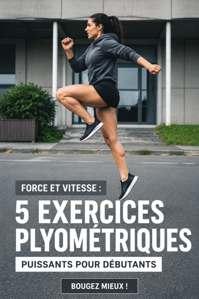Femme pratiquant des exercices plyométriques dans un parc.