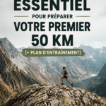Femme en pleine course à pied, se préparant pour un 50 km.