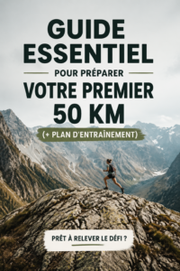 Femme en pleine course à pied, se préparant pour un 50 km.