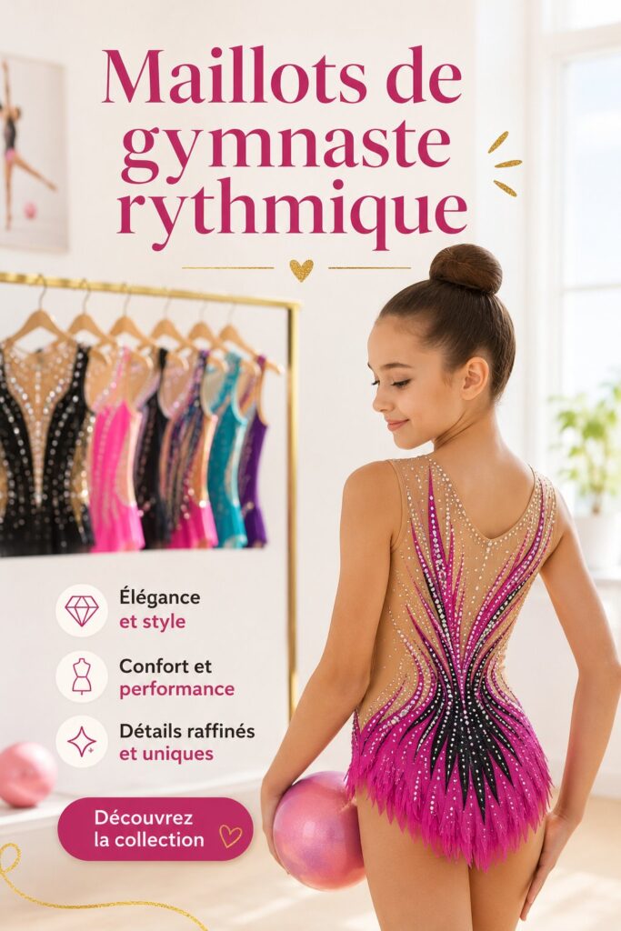 Une femme portant un maillot de gymnastique moderne et élégant, prêt pour l'entraînement.