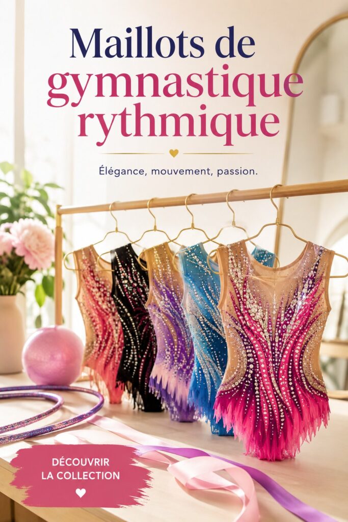 Femme portant un maillot de gymnastique rythmique coloré lors d'un entraînement