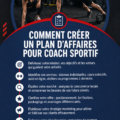 Femme développant son plan d'affaires pour le coaching sportif sur un ordinateur.