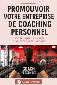 Coaching sportif en action avec un graphisme sur les stratégies de promotion