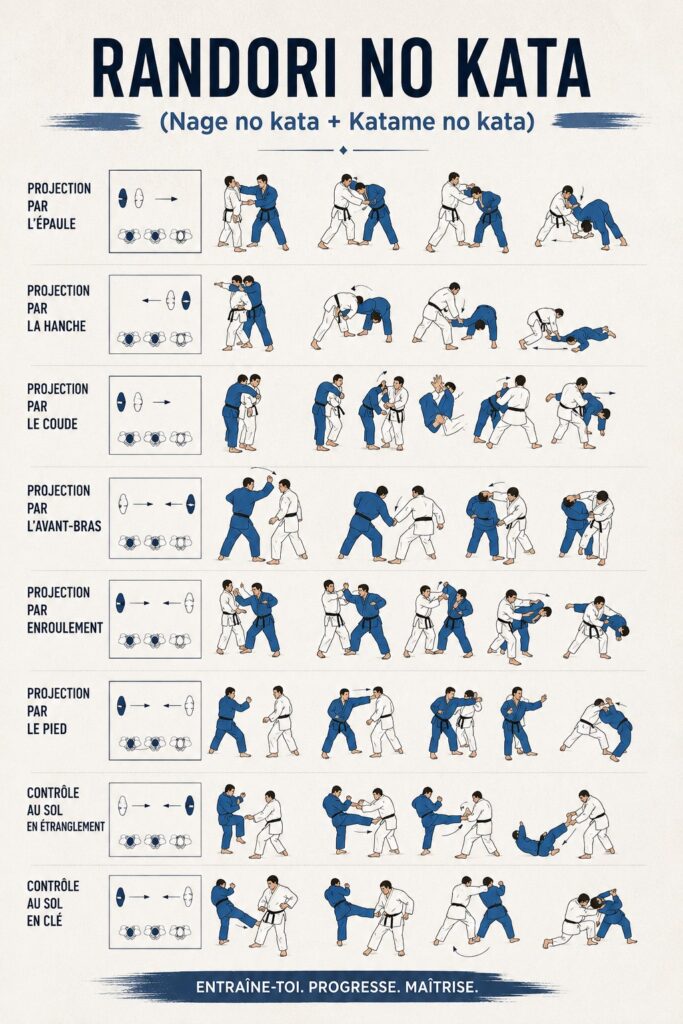 Femme en train de s'exercer au randori no kata, technique de judo enrichissante.