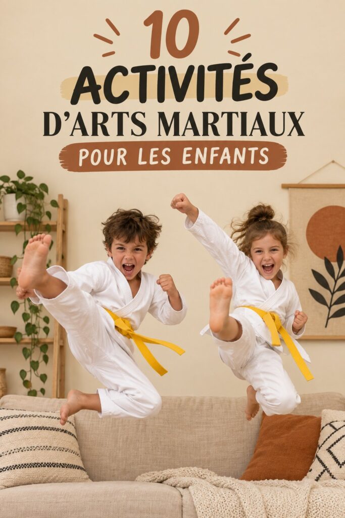 Un enfant en train de pratiquer un art martial, illustrant l'importance de l'activité physique