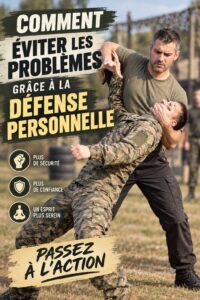 Femme en train de pratiquer des techniques d'autodéfense lors d'un cours