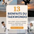 Femme pratiquant le taekwondo, démontrant une technique de frappe