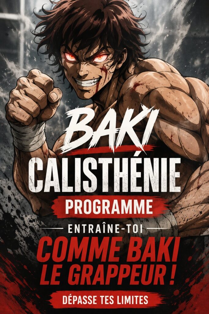Femme effectuant un exercice de calisthénics inspiré de Baki, avec un body tonique et déterminé.