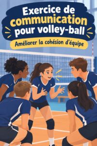 Une équipe de volleyball en pleine séance d'entraînement, concentrée sur la communication entre coéquipières.