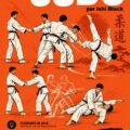 Femme s'entraînant au judo sur le tatami, concentrée sur une technique