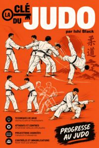 Femme s'entraînant au judo sur le tatami, concentrée sur une technique