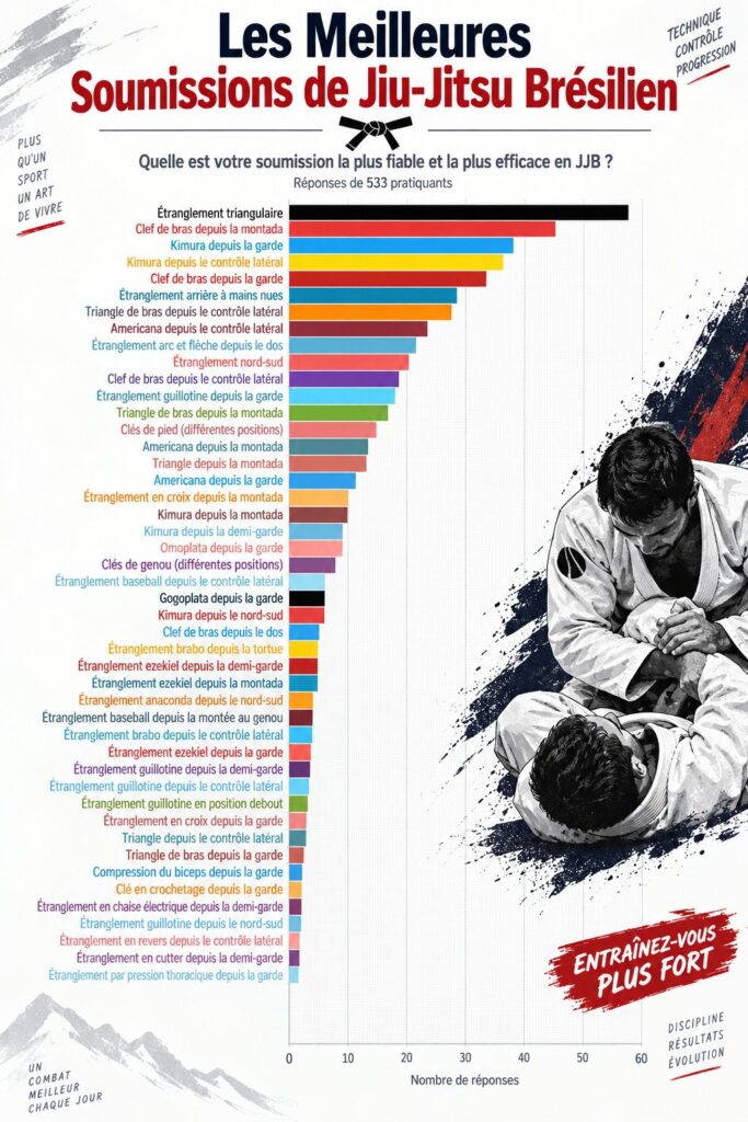Une lutteuse effectuant une soumission en BJJ, mettant en avant une technique clé.