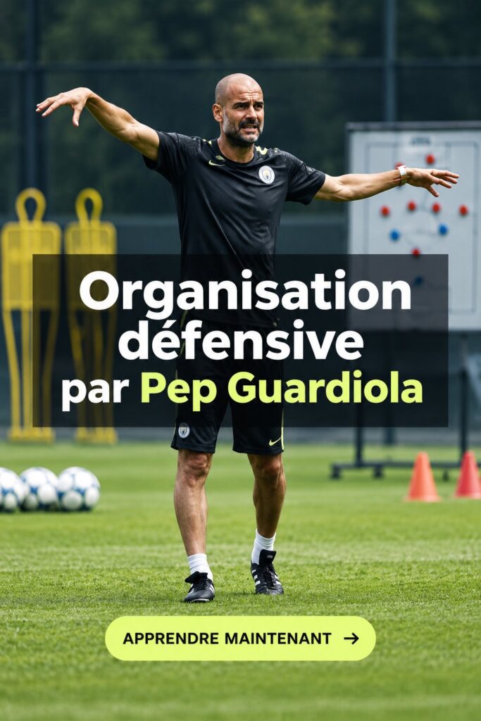 Illustration d'une tactique défensive inspirée par Pep Guardiola sur le terrain.