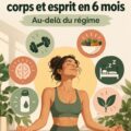 Femme souriante, en pleine transformation physique et mentale, au parc.