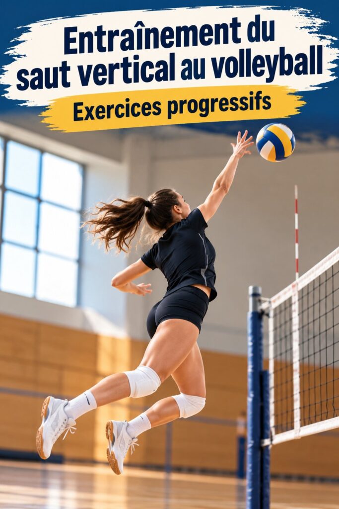 Femme s'entraînant pour améliorer son saut vertical au volleyball
