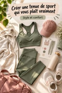 Femme s'entraînant avec une tenue de sport colorée et élégante.
