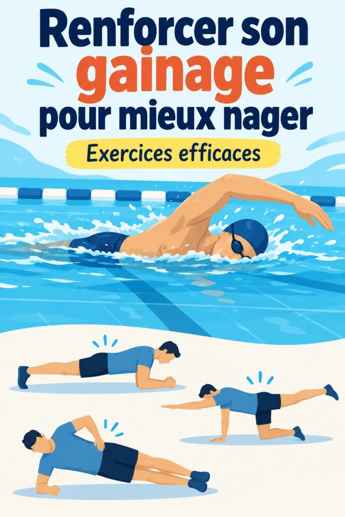 Femme nageant dans une piscine avec une technique précise, mettant en avant sa force centrale.