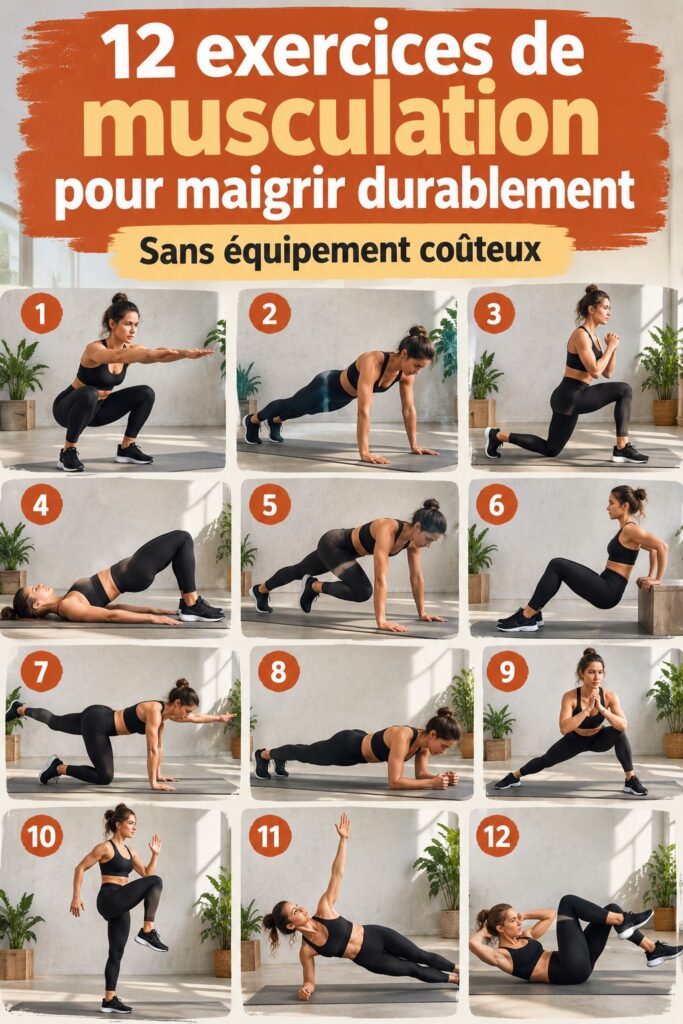Une femme s'entraîne avec des poids en faisant un exercice de musculation