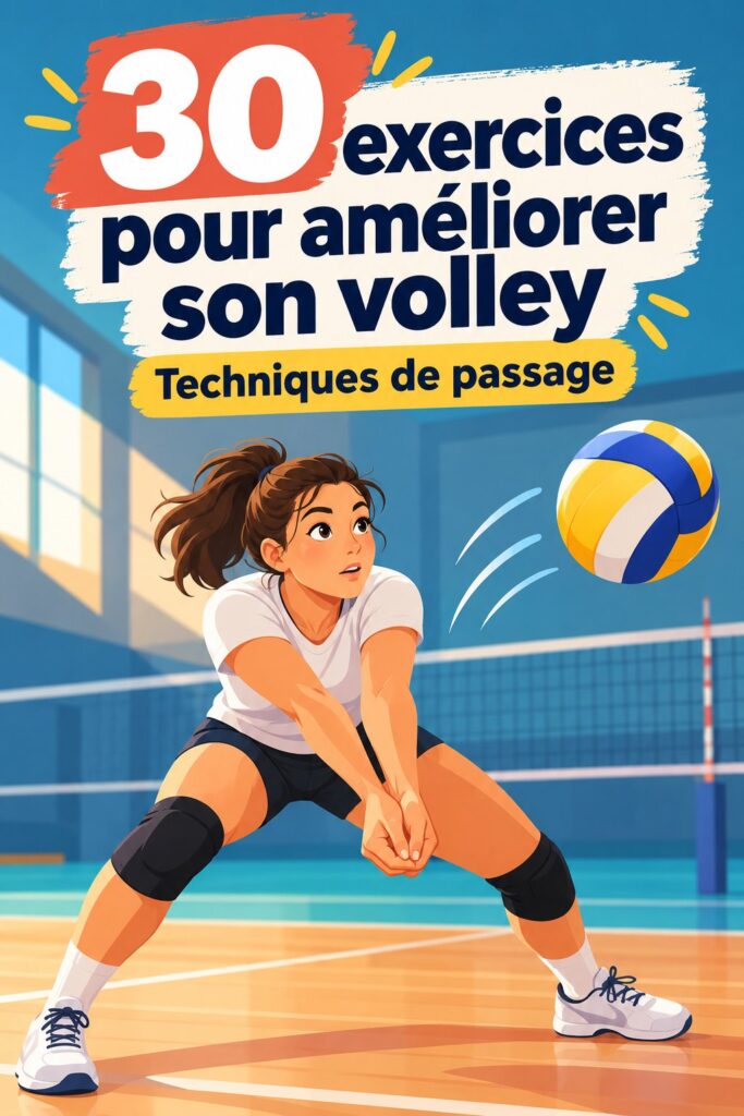 Femme en train de s'entraîner au volleyball en effectuant une passe','Femme pratiquant des drills de volleyball sur un terrain de sport.