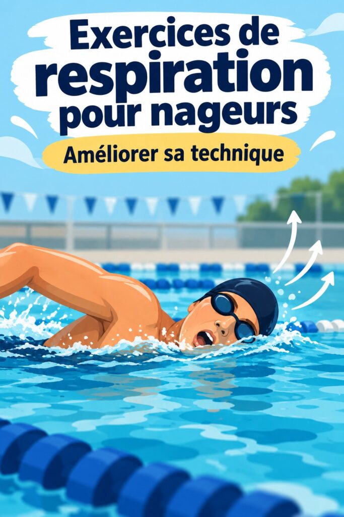 Exercices de respiration pour nageuses augmentant la performance au sein d'une piscine, femme en train de nager