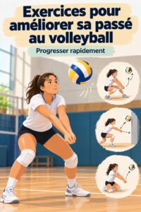 Femme effectuant un drill de passe au volley-ball sur un terrain