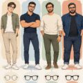 Homme avec lunettes souriant, illustrant le choix de style selon la morphologie
