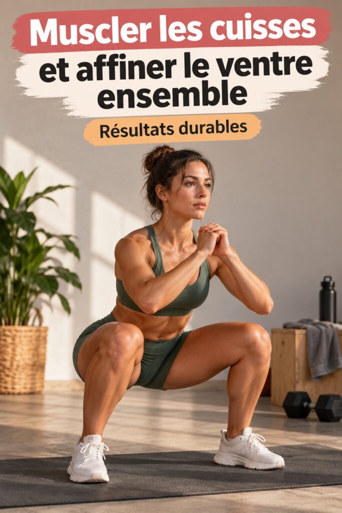 Femme en train de faire des exercices pour muscler ses cuisses et affiner son ventre