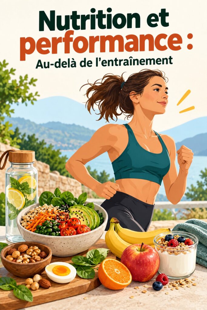 Femme athlétique préparant un repas nutritif pour la performance sportive.