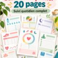 Planificateur santé imprimable de 20 pages, organisé par sections
