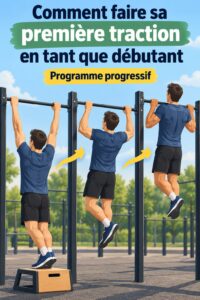 Femme faisant un pull-up au gymnase, symbolisant la force et la détermination.