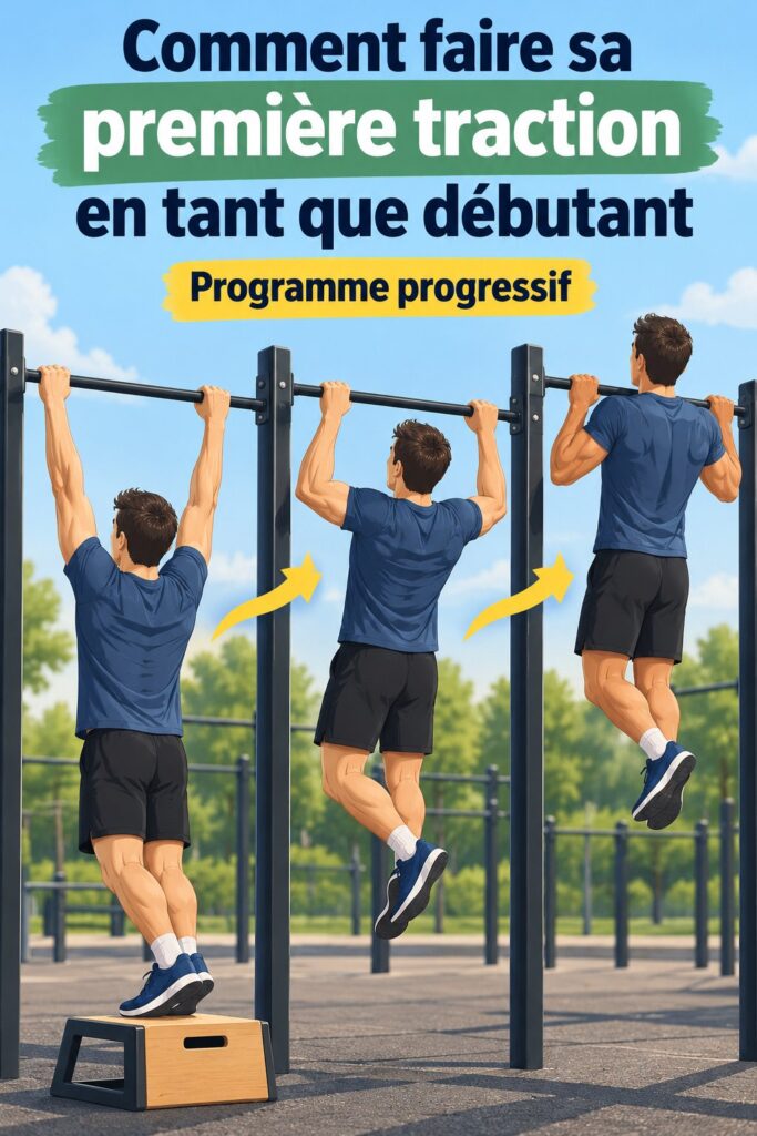 Femme faisant un pull-up au gymnase, symbolisant la force et la détermination.