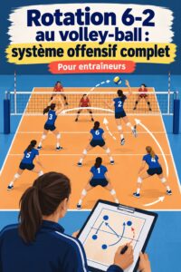 Des joueuses de volley-ball appliquant la rotation 6-2 sur le terrain.