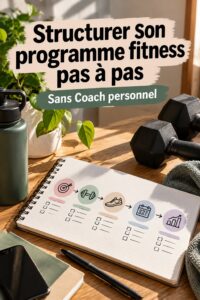 Femme souriante en train de préparer son programme fitness à la maison