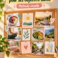 Tableau de bien-être personnalisé avec des images inspirantes et des objectifs de santé.