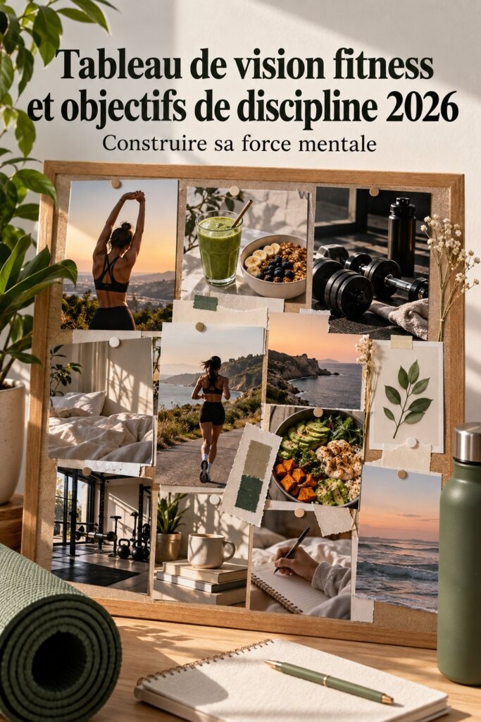 Tableau de vision fitness avec des images inspirantes pour 2026