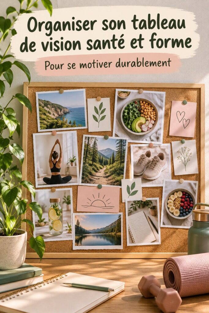 Tableau de vision beauté et santé avec photos motivantes